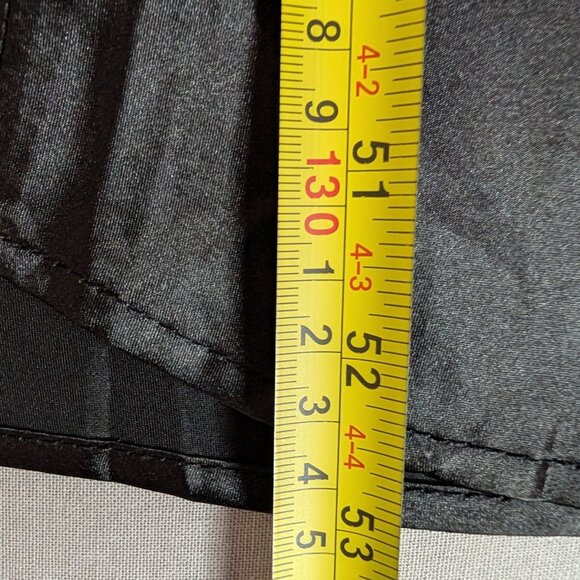 The Black Satin Cowl Neck Midi Dress with Side Ruched - Picture 15 of 15